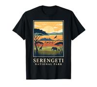 Parque Nacional del Serengeti Safari Tanzania Retro Wildlife Camiseta