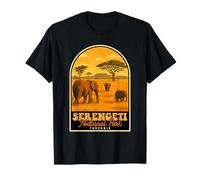 Parque Nacional del Serengeti Vintage Tanzania Safari Elefantes Camiseta