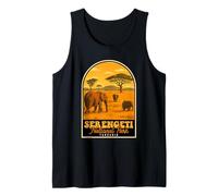 Parque Nacional del Serengeti Vintage Tanzania Safari Elefantes Camiseta sin Mangas