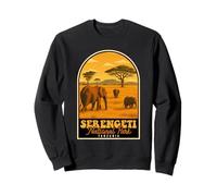 Parque Nacional del Serengeti Vintage Tanzania Safari Elefantes Sudadera