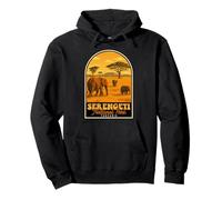 Parque Nacional del Serengeti Vintage Tanzania Safari Elefantes Sudadera con Capucha