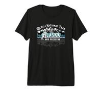 Parque Nacional Denali Alaska Estados Unidos Montañas Alce Senderismo Camiseta Premium