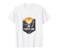 Parque Nacional Fiordland Nueva Zelanda Camiseta gráfica económica, Hombre, Blanco, M
