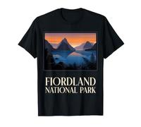 Parque Nacional Fiordland Nueva Zelanda Vintage Retro Viajes Arte Camiseta