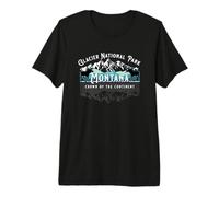 Parque Nacional Glaciar Montana Alce Senderismo Camping Souvenir Camiseta Premium