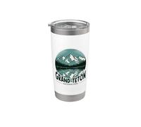 Parque Nacional Grand Teton Retro Al Aire Libre US Wyoming Vaso térmico de acero inoxidable de doble pared
