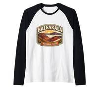 Parque Nacional Haleakala Souvenir Hawaii Memorabilia Senderismo Camiseta Manga Raglan