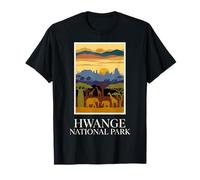 Parque Nacional Hwange Zimbabwe Safari Vida Silvestre Vintage Retro Camiseta