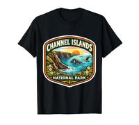 Parque Nacional Islas del Canal California Souvenir Visitante Camiseta gráfica económica, Hombre, Negro, S
