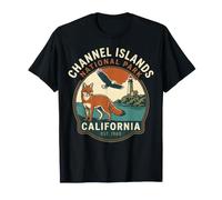 Parque Nacional Islas del Canal California Vintage Fox & Eagle Camiseta