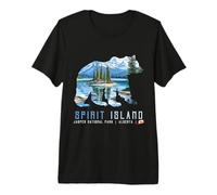 Parque Nacional Jasper: Silueta de Oso Grizzly Isla Espírit Camiseta Premium