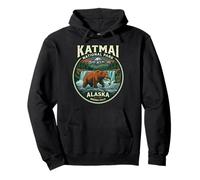 Parque Nacional Katmai Alaska Brooks Falls Emblema de Oso Grizzly Sudadera con Capucha