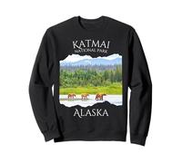 Parque Nacional Katmai Alaska Oso Grizzly Vida Silvestre Hombres Niños Sudadera