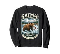 Parque Nacional Katmai Brooks Falls Alaska Parque Grizzly Bear Emblema Sudadera