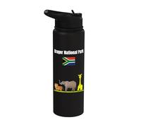 Parque Nacional Kruger souvenir Sudáfrica bandera safari amante Stainless Steel Insulated Water Bottle