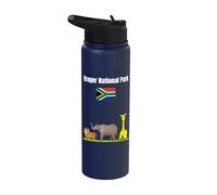 Parque Nacional Kruger souvenir Sudáfrica bandera safari amante Stainless Steel Insulated Water Bottle