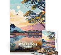 Parque Nacional Mana Pools,Zimbabue Rompecabezas para Adultos de 1000 Piezas Ideal para ejercitar la Memoria y Disfrutar del Tiempo Libre Bordes limpios Regalo Creativo (38x26cm)