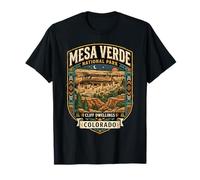 Parque Nacional Mesa Verde Colorado Retro Acantilado Viviendas Arte Camiseta