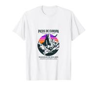 Parque Nacional Picos de Europa Naranjo de Bulnes España Camiseta gráfica económica, Hombre, Blanco, M