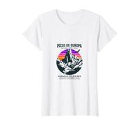 Parque Nacional Picos de Europa Naranjo de Bulnes España Camiseta gráfica económica, Mujer, Blanco, XL