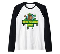 Parque Nacional Resist Bear Foxtrot Delta Tango Cartoon Style Camiseta Manga Raglan