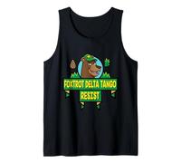 Parque Nacional Resist Bear Foxtrot Delta Tango Cartoon Style Camiseta sin Mangas