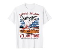 Parque Nacional Retro Yellowstone - Géiseres y vida silvestre vintage Camiseta