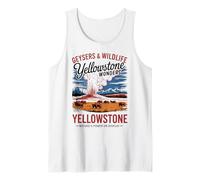 Parque Nacional Retro Yellowstone - Géiseres y vida silvestre vintage Camiseta sin Mangas