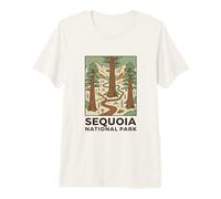 Parque Nacional Sequoia - Árboles Bosques Vintage Naturaleza al Aire Camiseta Premium