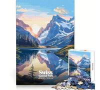 Parque Nacional Suizo, Paisaje de Suiza Rompecabezas de 1000 Piezas para Adolescentes Ideal para Mejorar la Memoria y Relajarse Bordes limpios (50x75cm)
