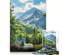 Parque Nacional Suizo, Suiza Rompecabezas de Paisaje de 1000 Piezas para Adolescentes Desafío Mental Diversión Tranquila Ajuste Sorpresa de cumpleaños (50x75cm)
