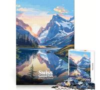 Parque Nacional Suizo, Suiza Rompecabezas de Paisaje de 1000 Piezas para Adolescentes Desafío Mental Diversión Tranquila Ajuste Sorpresa de cumpleaños (38x26cm)