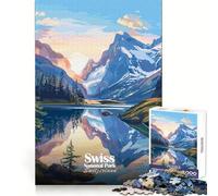 Parque Nacional Suizo, Suiza Rompecabezas de Paisaje de 1000 Piezas para Adolescentes Desafío Mental Diversión Tranquila Ajuste Sorpresa de cumpleaños (38x52cm)