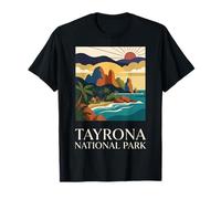 Parque Nacional Tayrona Colombia Vintage Retro Arte Costero Camiseta