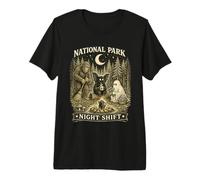 Parque Nacional Turno Noche Criptido Fogata Vintage Bigfoot Camiseta Premium