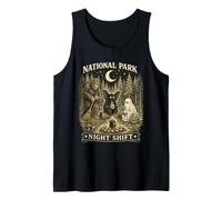 Parque Nacional Turno Noche Criptido Fogata Vintage Bigfoot Camiseta sin Mangas
