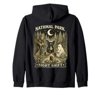 Parque Nacional Turno Noche Criptido Fogata Vintage Bigfoot Sudadera con Capucha