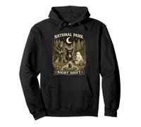 Parque Nacional Turno Noche Criptido Fogata Vintage Bigfoot Sudadera con Capucha