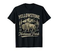 Parque Nacional Yellowstone Buffalo Vintage Senderismo Camping Camiseta