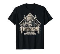 Parque Nacional Yellowstone Funny Do Not Boop The Fluffy Cows Camiseta gráfica económica, Hombre, Negro, L