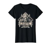 Parque Nacional Yellowstone Funny Do Not Boop The Fluffy Cows Camiseta gráfica económica, Mujer, Negro, XS