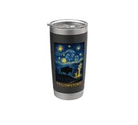 Parque Nacional Yellowstone inspirado en Van Gogh Vaso térmico de acero inoxidable de doble pared