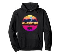 Parque Nacional Yellowstone Retro 80s Retrowave Vaporwave Sudadera con Capucha