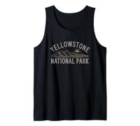Parque Nacional Yellowstone Vintage Montaña Atardecer Retro Camiseta sin Mangas