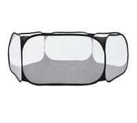Parque Negro para Mascotas de Seguridad Hexagonal Plegable de Poliéster | Gatos y Animales Pequeños, Uso Doméstico, Acabado Fino y Práctico, Resistente al Desgaste Desgarro