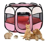 Parque para Cachorros 74 x 74 x 43 cm, Plegable para Apartamentos, BRIMOREA Katzengehege, Conejo Interior, para Parque de Perros, Gatos, Conejos y Animales pequeños Tanto en Interiores como en