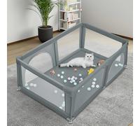 Parque para cachorros con puerta, parque para cachorros o perros pequeños, valla sólida de tela gruesa y malla de nailon de alta resistencia, lavable a máquina, interior y exterior, 180 x 120 x 66 cm