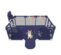 Parque para cachorros con puerta, parque para cachorros o perros pequeños, valla sólida de tela gruesa y malla de nailon de alta resistencia, lavable a máquina, interior/exterior, 180 x 120 x 66 cm
