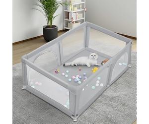 Parque para cachorros con puerta, parque para cachorros o perros pequeños, valla sólida de tela gruesa y malla de nailon de alta resistencia, lavable a máquina, interior/exterior, 180 x 120 x 66 cm