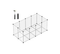 SONGMICS Valla para Mascotas, Parque para Cobayas con Suelo, Recinto Interior de Plástico Transparente para Hámsters, Conejos, Erizos, para Animales Pequeños, 145 x 72 x 57 cm, Blanco LPC007W01